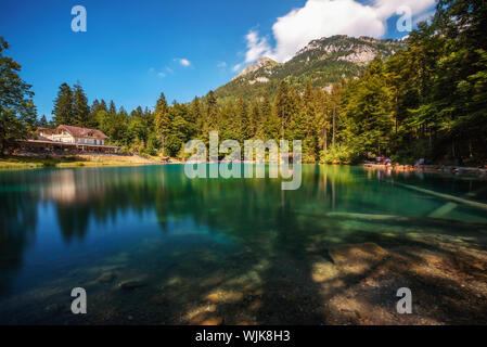 Mountain Lake Blausee in der Jungfrau Region der Schweiz Stockfoto