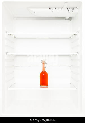 Lonely Flasche im Kühlschrank Stockfoto