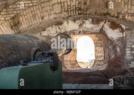 Bürgerkrieg Kanone auf Fort Sumter, South Carolina Stockfoto