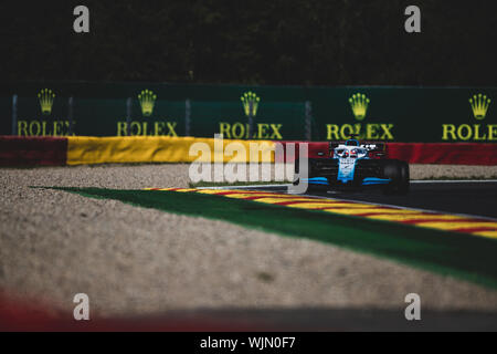 #63, George Russell, GBR, in Aktion während des Grand Prix von Belgien in Spa Francorchamps Stockfoto