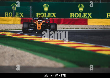 #55 Carlos Sainz JR, ESP, McLaren, in Aktion während des Grand Prix von Belgien in Spa Francorchamps Stockfoto