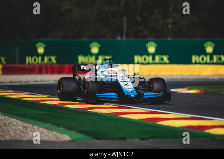#63, George Russell, GBR, Williams, in Aktion während des Grand Prix von Belgien in Spa Francorchamps Stockfoto