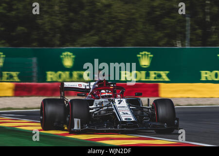 #7, Kimi Räikkönen, FIN, Alfa Romeo, in Aktion während des Grand Prix von Belgien in Spa Francorchamps Stockfoto