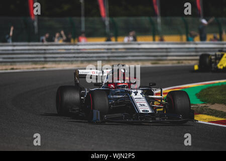 #7, Kimi Räikkönen, FIN, Alfa Romeo, in Aktion während des Grand Prix von Belgien in Spa Francorchamps Stockfoto