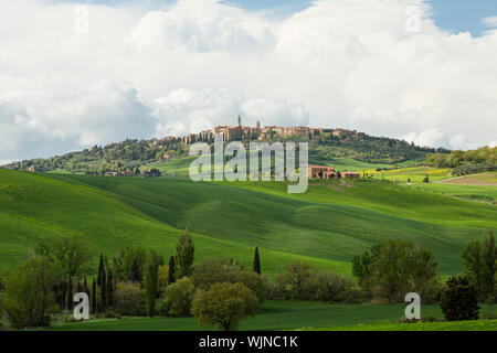 Grüne Landschaft der Toskana in Italien. Platz kopieren Stockfoto