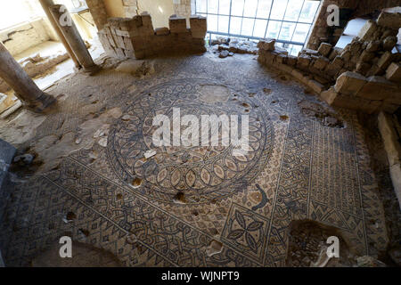 Der archäologische Park in Madaba Jordan. Stockfoto