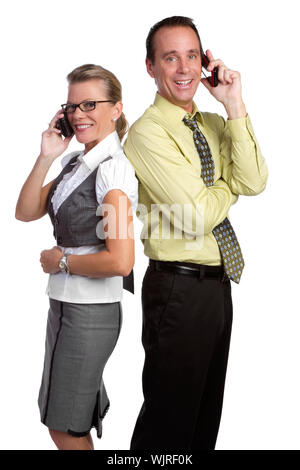 Geschäftsleute, die Nutzung von Mobiltelefonen Stockfoto