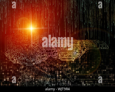 Verschlüsselung-Schlüssel-Serie. Hintergrund-Design aus stilisierten Schlüssel und Anzahl Symbole zum Thema Mathematik, Verschlüsselung und digitale Technologien Stockfoto