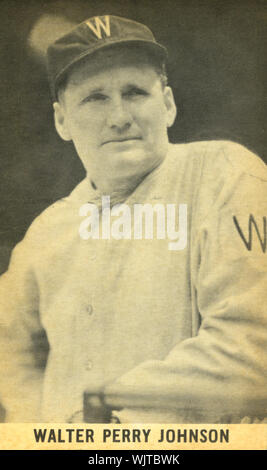 Vintage Foto von Walter Johnson iconic Hall of Fame Baseball spieler mit der Washington Senatoren. Stockfoto