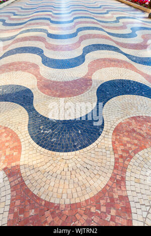 Alicante la Explanada de Espana Mosaik aus Marmor Fliesen Bodenbelag in Spanien Stockfoto