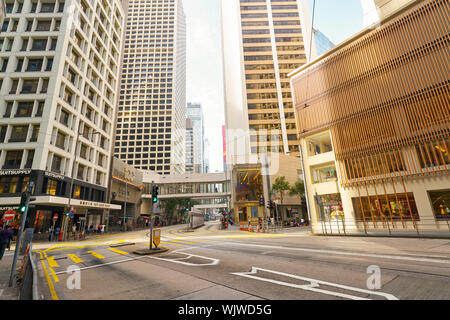 Hongkong, China - ca. Februar 2019: Hong Kong tagsüber. Stockfoto