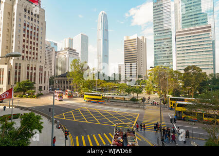 Hongkong, China - ca. Februar 2019: Hong Kong tagsüber. Stockfoto