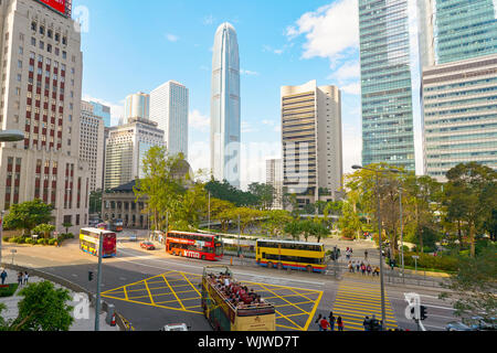 Hongkong, China - ca. Februar 2019: Hong Kong tagsüber. Stockfoto