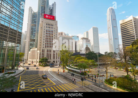 Hongkong, China - ca. Februar 2019: Hong Kong tagsüber. Stockfoto