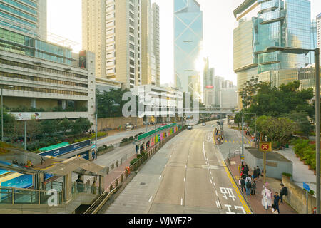 Hongkong, China - ca. Februar 2019: Hong Kong tagsüber. Stockfoto