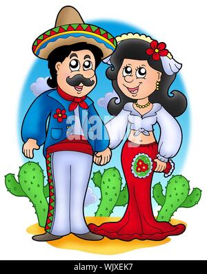 Mexikanische Hochzeit paar - Farbe Abbildung. Stockfoto