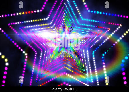Digital erzeugten Star laser Hintergrund in kühlen Farben Stockfoto