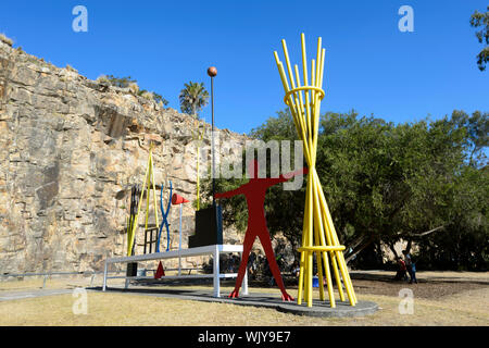 Skulpturen in einem Park entlang des Brisbane River in Kangaroo Point Cliffs, Brisbane, Queensland, Queensland, Australien Stockfoto