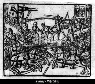 Abb. Ritter in Rüstung zu kämpfen Stockfoto