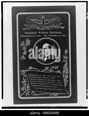 In liebevoller Erinnerung, Präsident William McKinley, geboren am 29. Januar 1843, starb am 14. September 1901 Stockfoto