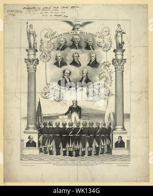 Die Unabhängigkeit 1776. Die Union muss erhalten/entworfen und von Joseph A. Arnold veröffentlicht werden; Thomas Moore's Lithographie, Boston. Stockfoto