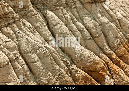 Nahaufnahme eines erodierten Boden Muster in Badlands in Alberta, Kanada Stockfoto