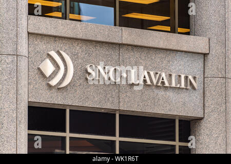 Montreal, CA - 3. September 2019 - SNC Lavalin Head Office auf René-Lévesque Blvd. Stockfoto