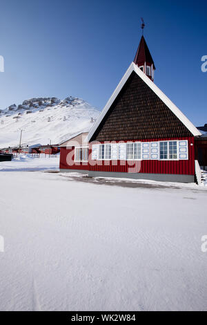 Der Evangelisch-Lutherischen Landeskirche in Longyearbyen, Norwegen Stockfoto