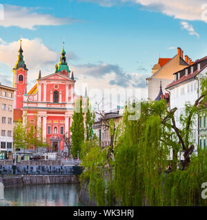 Romantische mittelalterliche Ljubljana, Slowenien, Europa. Stockfoto