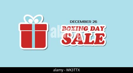 Boxing Day verkauf Vektor Banner mit Geschenkbox Stock Vektor