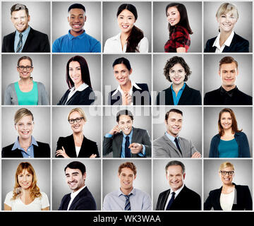 Gruppe von verschiedenen lächelnden Menschen Stockfoto