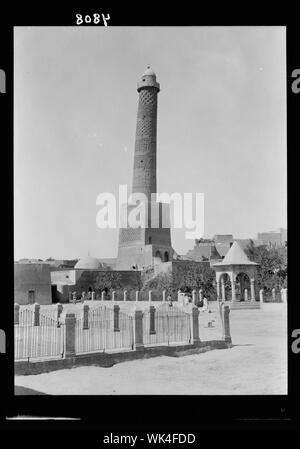 Irak. Mosul. Den schiefen Turm. Größere Ansicht Stockfoto