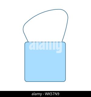 Bis Bürste Symbol machen. Dünne Linie mit blauer Füllung Design. Vector Illustration. Stock Vektor