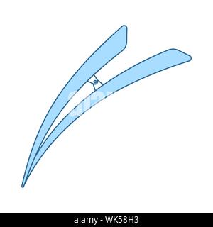 Haar Clip-Symbol. Dünne Linie mit blauer Füllung Design. Vector Illustration. Stock Vektor