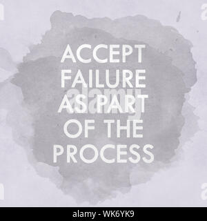 Inspirational motivation Zitat auf altem Papier Aquarell Hintergrund Stockfoto
