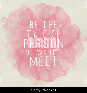 Inspirational motivation Zitat auf altem Papier Aquarell Hintergrund Stockfoto