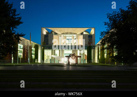 Kanzleramt, Bundeskanzleramt, bei Nacht, Berlin, Deutschland, Europa Stockfoto