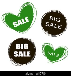 Doodle tags. verkauf Tags. Verkauf Banner gesetzt. Liebe Shopping Stock Vektor