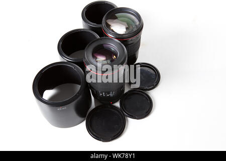 Erhöhte Ansicht der Digitalkamera Objektiv Stockfoto