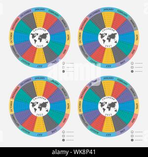 Kalender 2020, 2021,2022 und 2023 Vorlage Kalender. Kalender Design. Kalender vektor design Briefpapier Vorlage. Vector Illustration. Stock Vektor