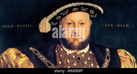 Porträt von Heinrich VIII. (1491-1547) im Alter von 49, 1540 (Öl auf Holz) Stockfoto