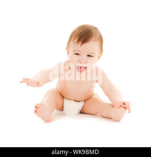 schreiendes Baby mit ausbrechenden Zähne Stockfoto