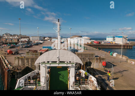 An Bord der CalMac Fähre Coruisk in Mallaig Highland Schottland Stockfoto