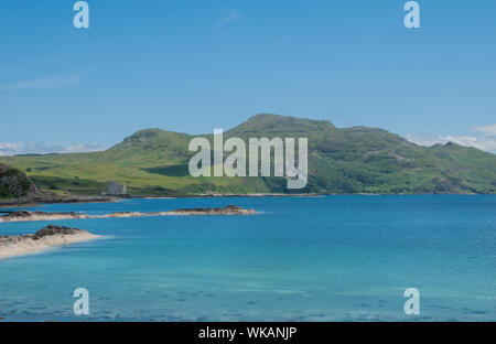 13. Jahrhundert Mingary Schloss Beinn Nan Losgann Kilchoan Ardnamurchan Halbinsel Knoydart Highland Schottland Stockfoto