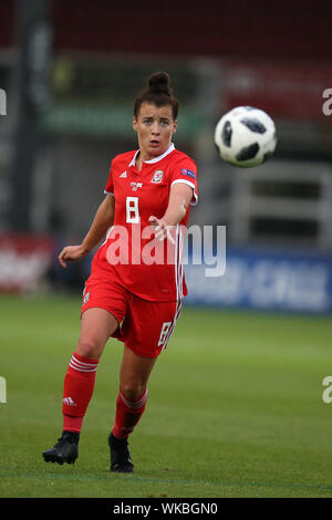 Newport, Großbritannien. 03 Sep, 2019. Angharad James von Wales Frauen in Aktion. Wales Frauen v Nordirland Frauen, Frauen der UEFA Euro 2021 Meisterschaft, Gruppe c Qualifikationsspiel an Rodney Parade in Newport, South Wales am Dienstag, 3. September 2019. pic von Andrew Obstgarten/Alamy leben Nachrichten Stockfoto