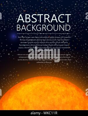 Abstract vector Template mit Sonne und Sterne im Weltraum Stock Vektor