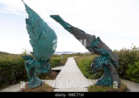 Skulptur in L'Anse aux Meadows in Neufundland und Labrador, Kanada. Stockfoto