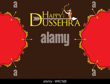 Vijayadashami oder Dussehra ist eine große hinduistische Fest Feier Plakat und Ihren Text Marke oder Firma Konzept Design schreiben Stock Vektor