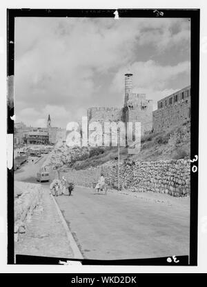 Jerusalem (El-Kouds), Vorgehensweise bei der Stadt. Zitadelle von Zion Stockfoto