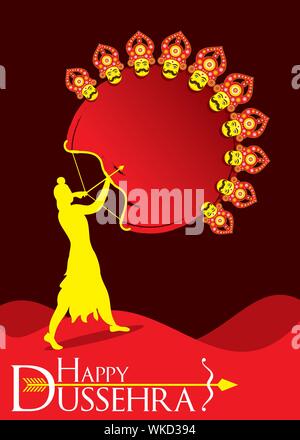 Vijayadashami oder Dussehra ist eine große hinduistische Fest Feier Plakat und Ihren Text Marke oder Firma Konzept Design schreiben Stock Vektor